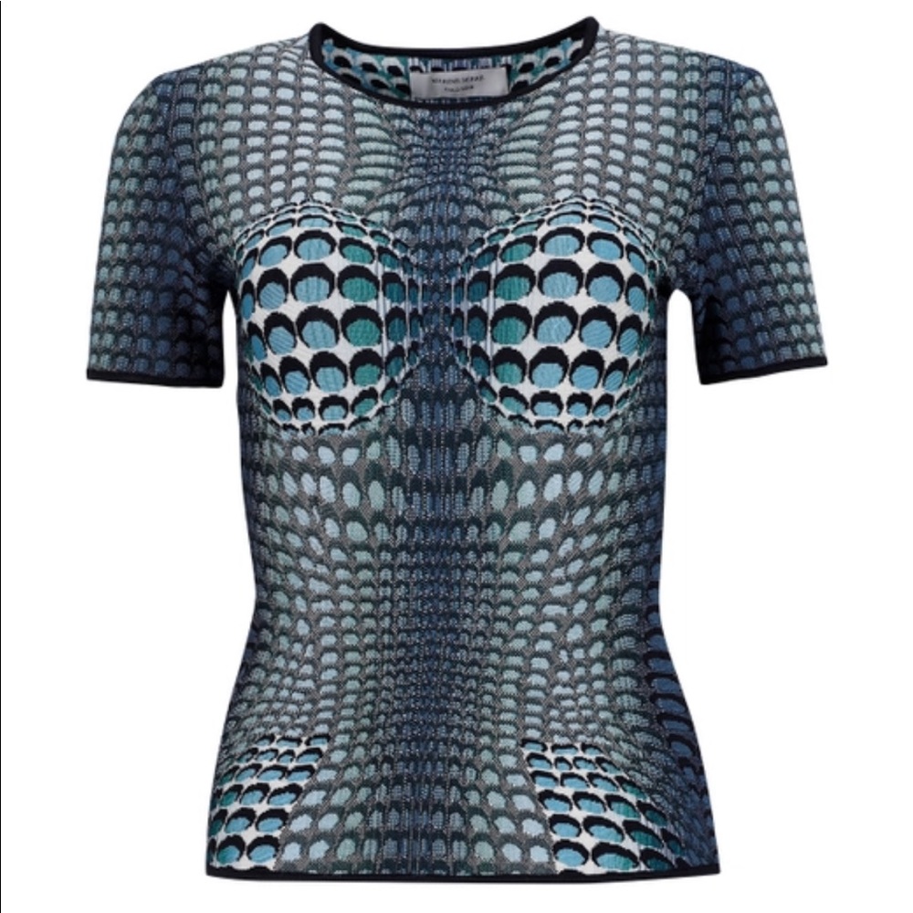 Marine Serre Moonfish Skin Jacquard Knit Top